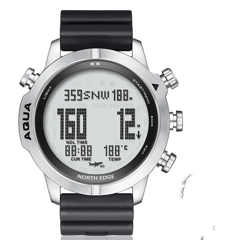 Smart watch for outdoor sports with black or white dial, 1.46-inch tempered glass screen, and 48mm case
