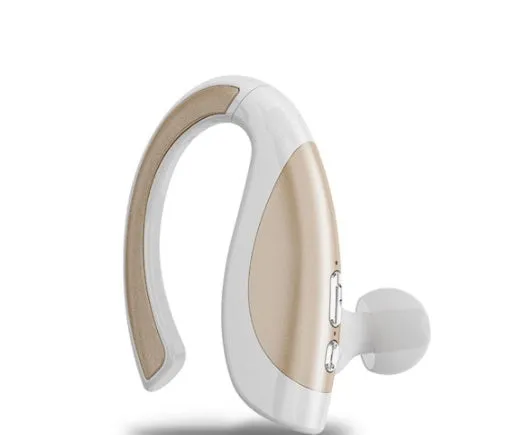 Arealer X16 wireless stereo Bluetooth in-ear headphone with earhook design in white gold