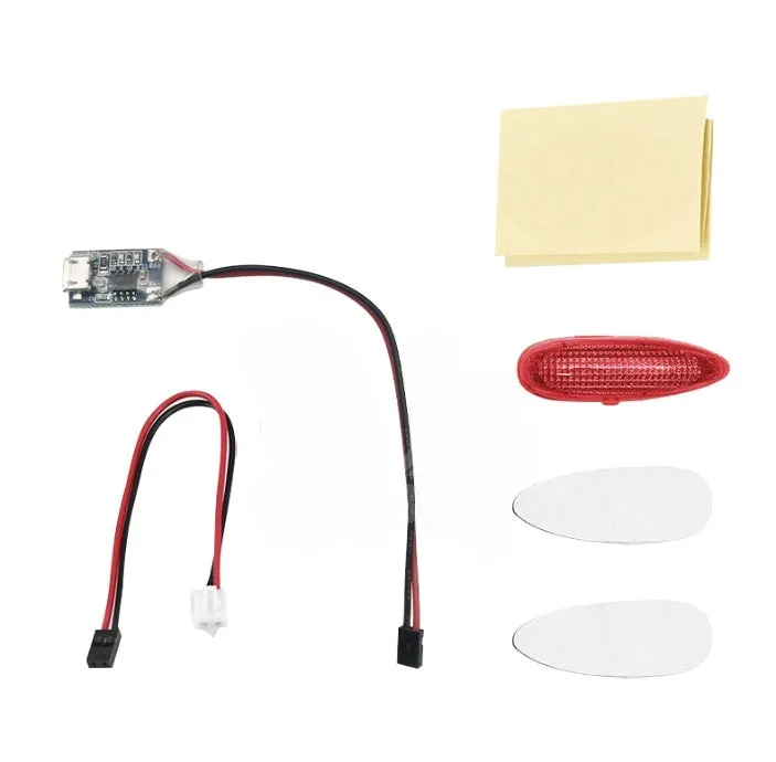 Aviation model LED navigation light unit with shell probe mount and multiple colour LEDs on a PCB board.