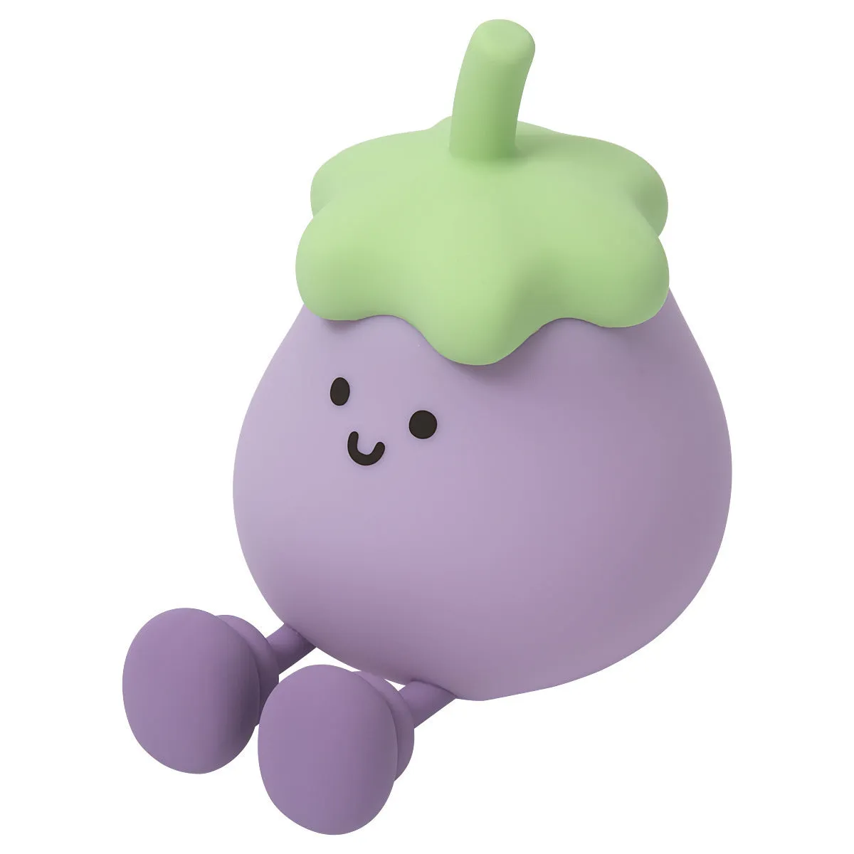 Cartoon eggplant and broccoli character night lamps with soft yellow ambience lighting