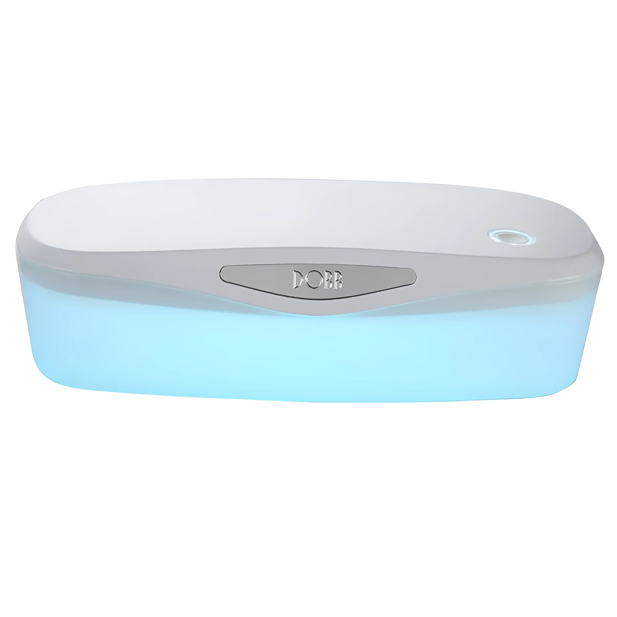 Compact white DORR UV disinfection box with USB cable for sanitising phones and small items.