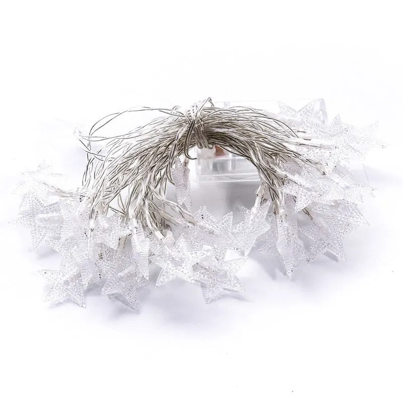 3-metre LED star light string with 20 warm white glass bulbs for outdoor holiday decoration