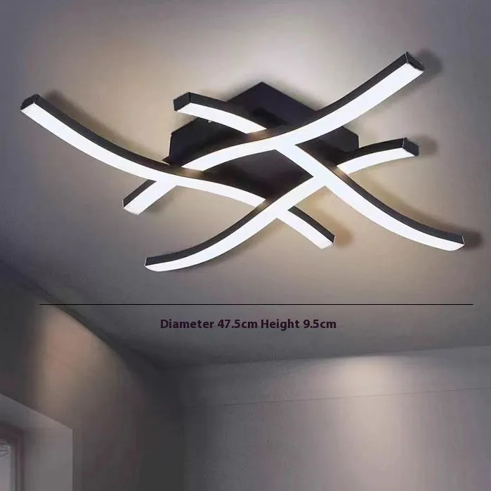 Modern minimalist LED ceiling light with three colour options in black finish for living room or bedroom