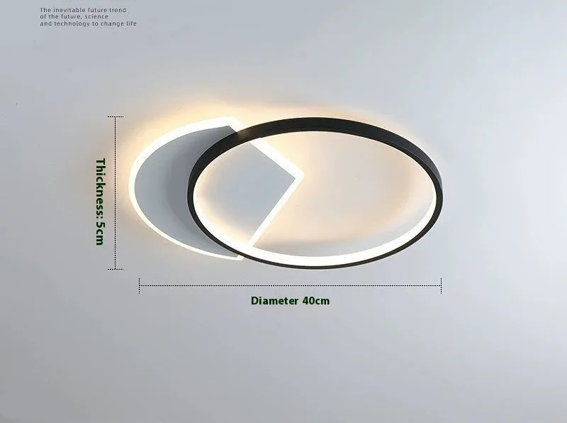 Nordic minimalist ceiling lamp in black and gold colours with 40cm and 50cm diameter options