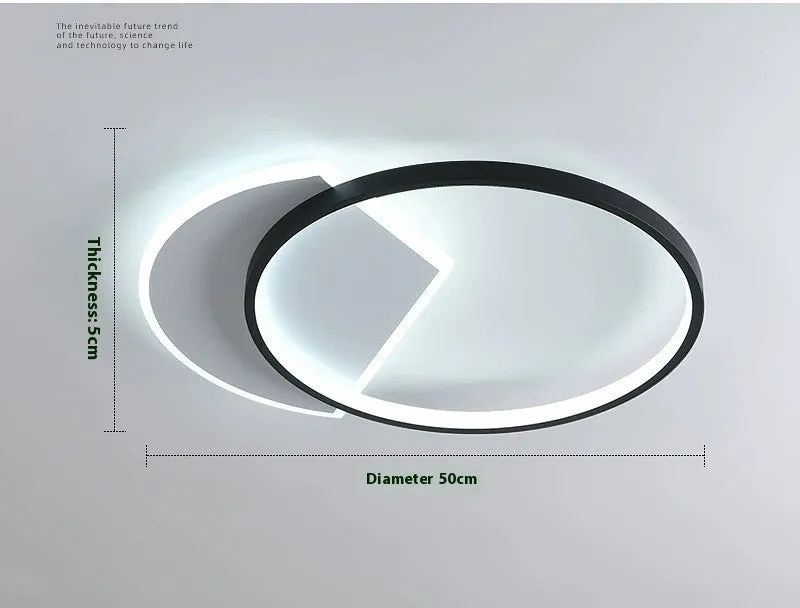 Nordic minimalist ceiling lamp in black and gold colours with 40cm and 50cm diameter options