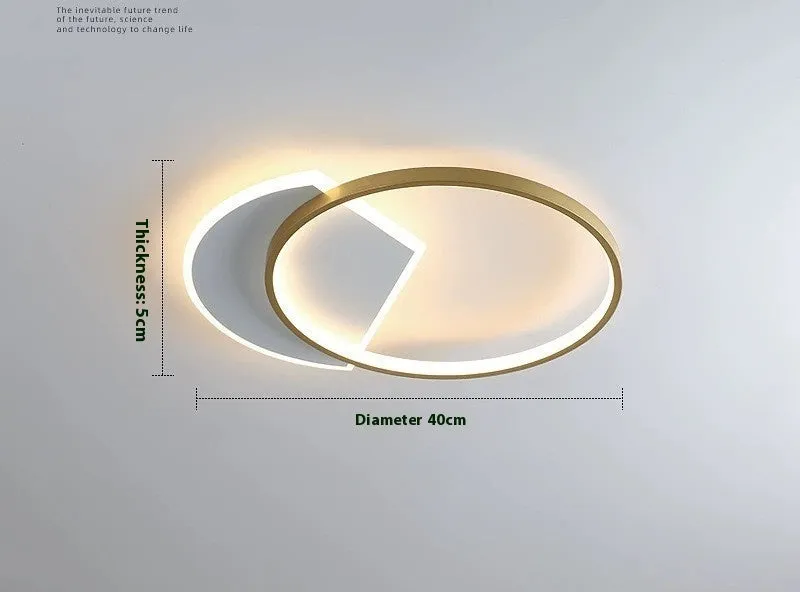 Nordic minimalist ceiling lamp in black and gold colours with 40cm and 50cm diameter options