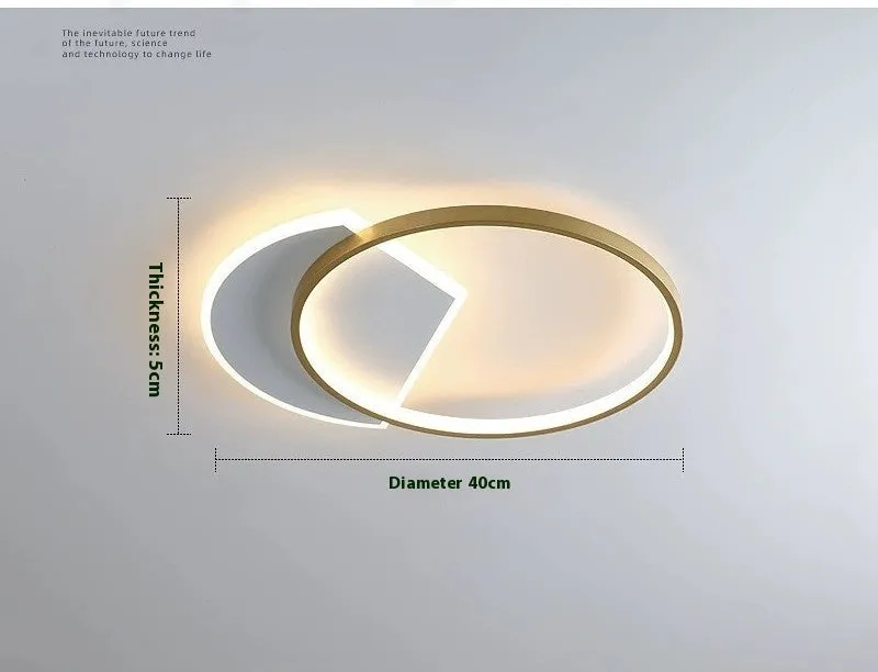 Nordic minimalist ceiling lamp in black and gold colours with 40cm and 50cm diameter options