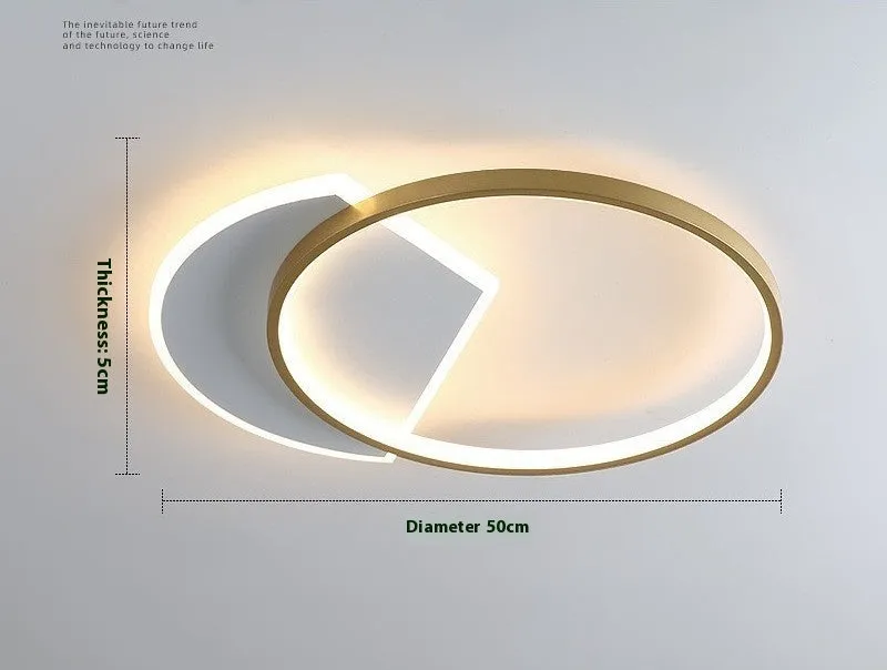 Nordic minimalist ceiling lamp in black and gold colours with 40cm and 50cm diameter options