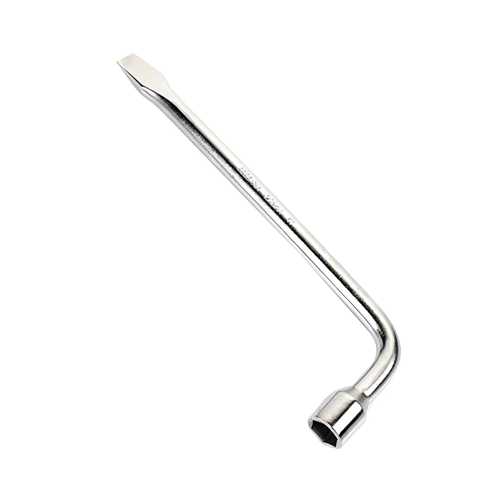 L-shaped single-size 19mm socket wrench tool made from CR-V steel.