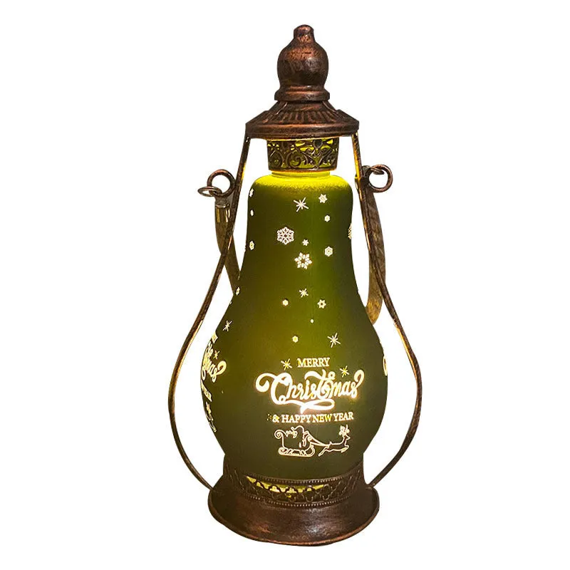 New Chinese style glass LED oil lamp decorative light in red, shown as a hanging ornament.