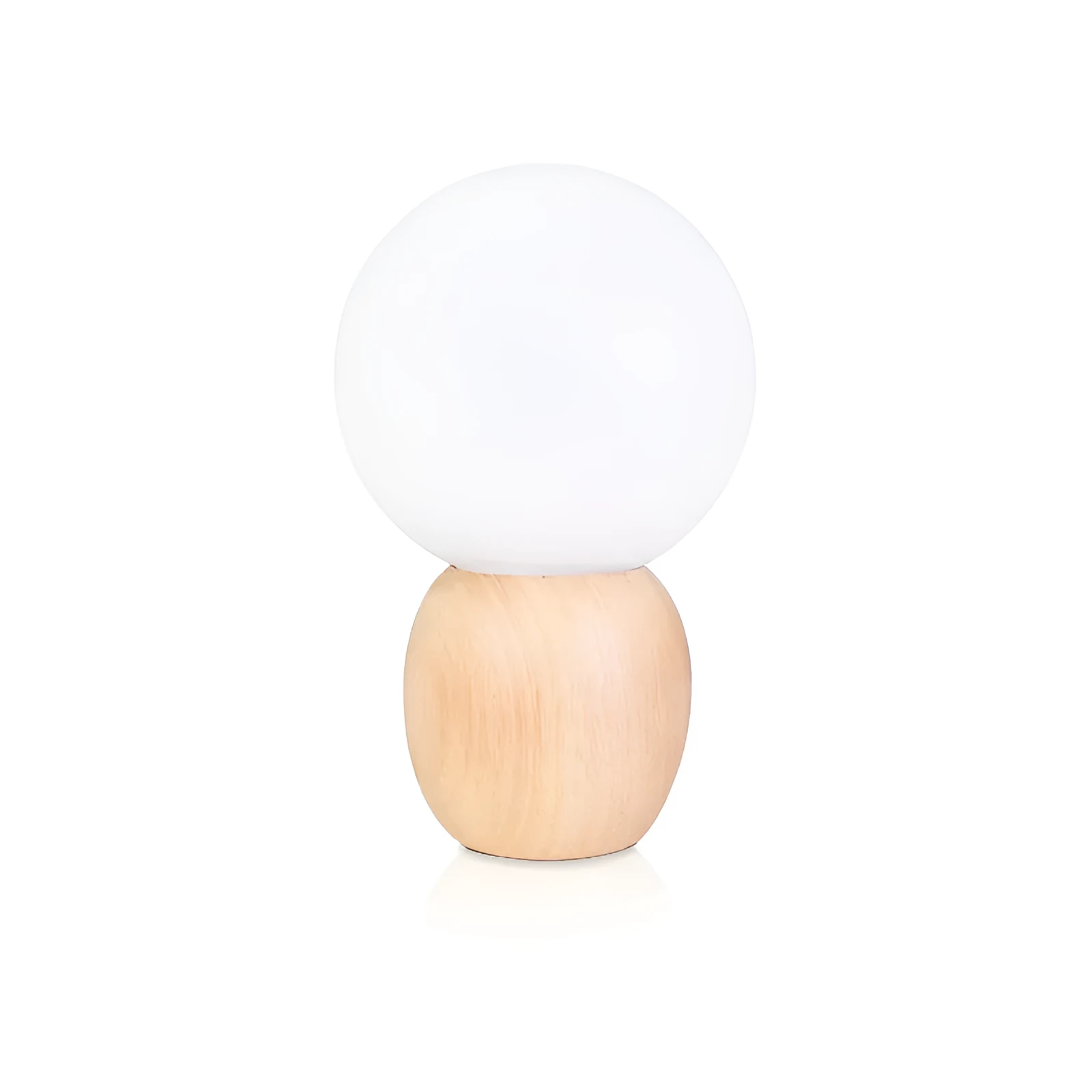 Nordic style glass ball table lamp with spherical shade and push button switch
