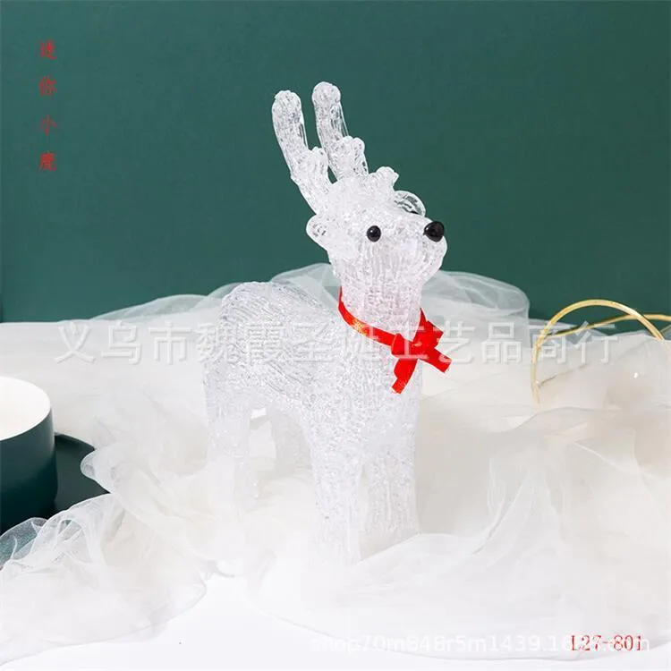Acrylic 3D deer lamp with warm light, epoxy finish, for outdoor Christmas decoration