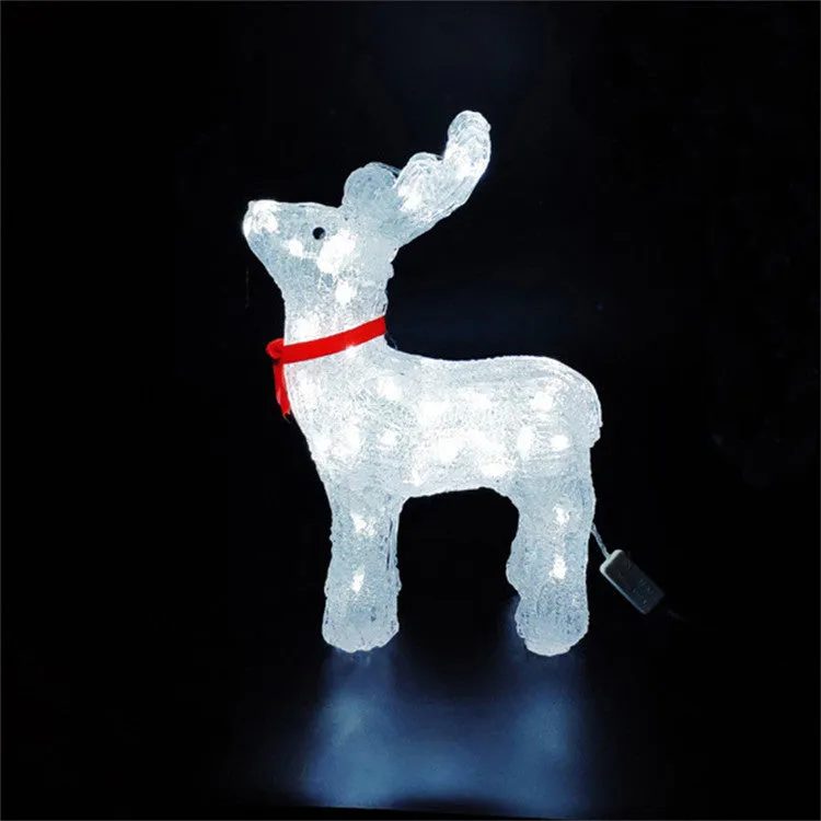 Acrylic 3D deer lamp with warm light, epoxy finish, for outdoor Christmas decoration