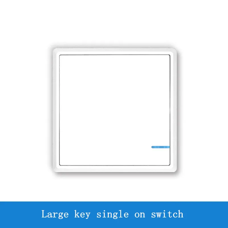 White wireless remote control switch panel with standard UK 86x86mm size and waterproof IP66 rating for bathroom installation