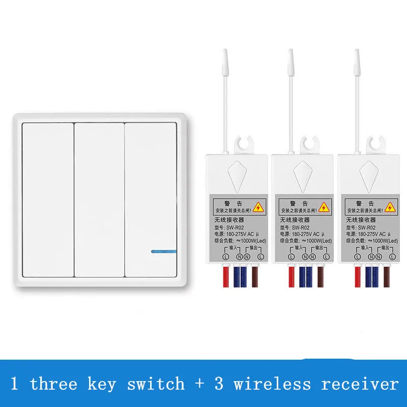 White wireless remote control switch panel with standard UK 86x86mm size and waterproof IP66 rating for bathroom installation