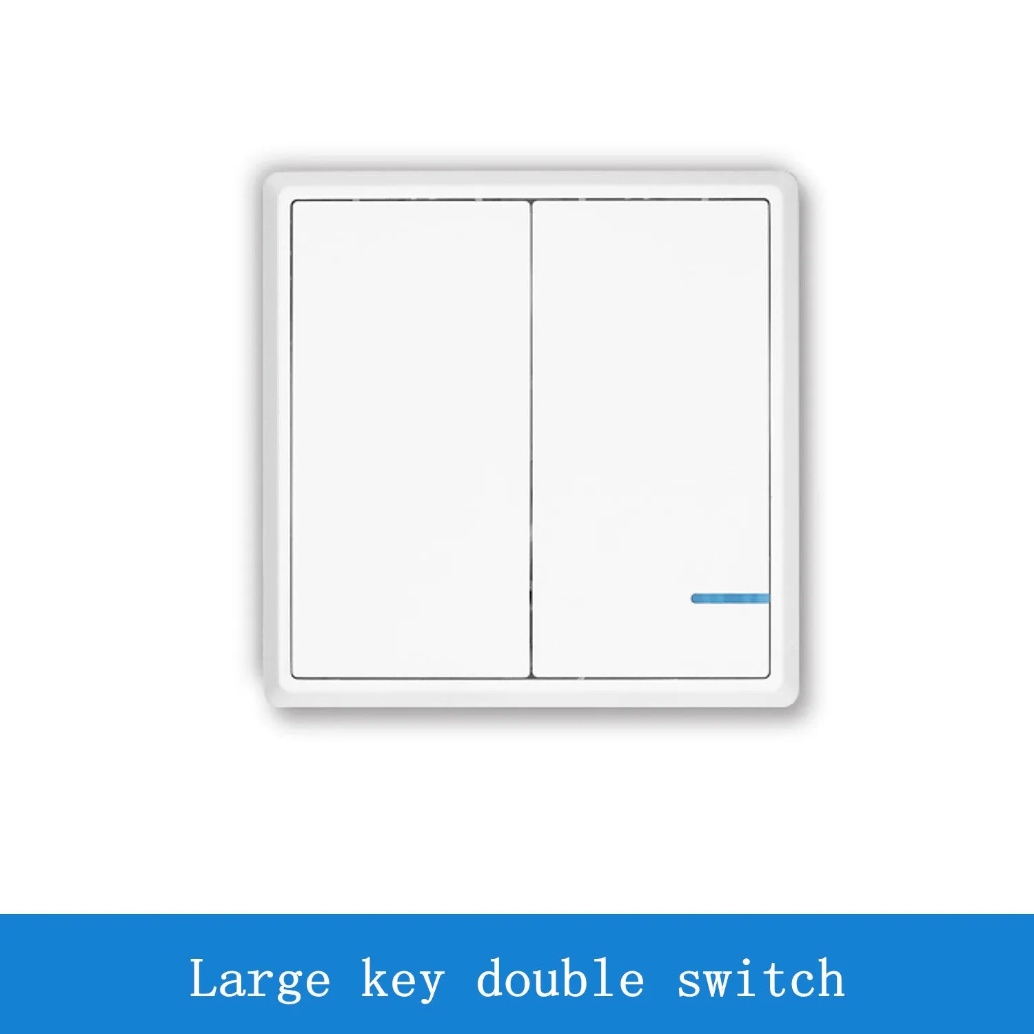 White wireless remote control switch panel with standard UK 86x86mm size and waterproof IP66 rating for bathroom installation