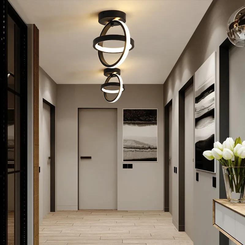 Modern round ceiling light in black or white with 21cm diameter and LED light source
