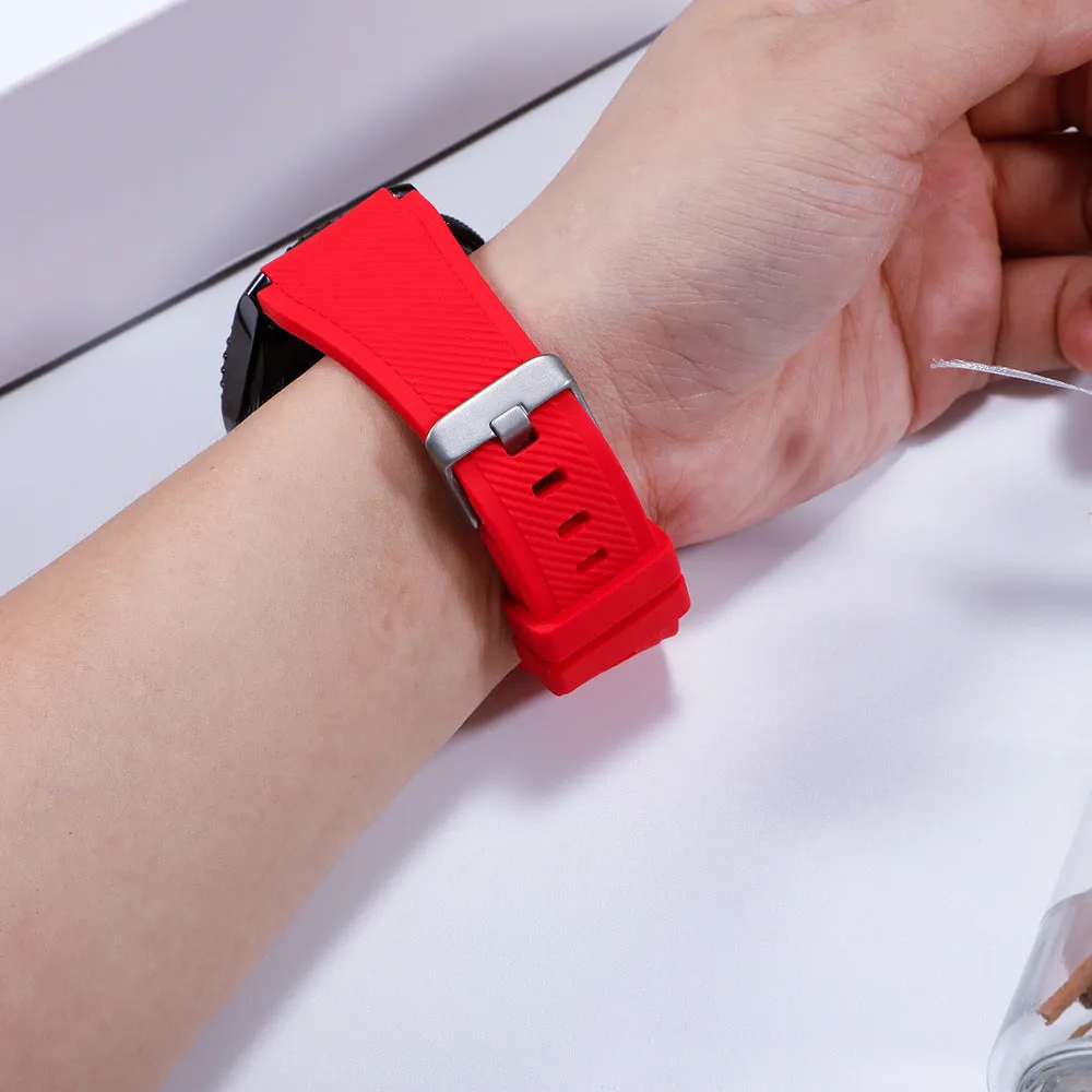 Silicone sports watch strap for S3 Twill smartwatch showing multiple colour options