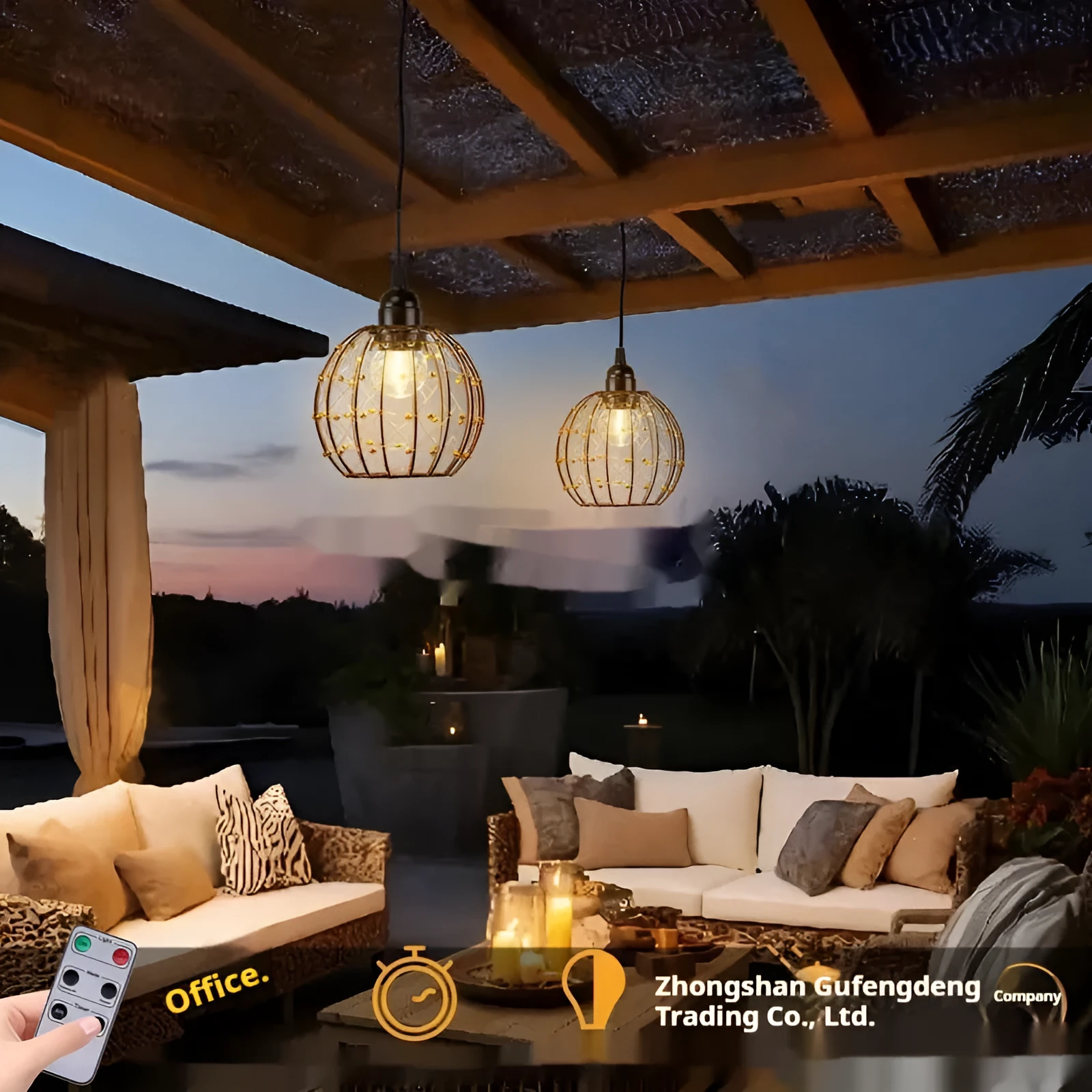 Outdoor waterproof camping LED chandelier with American style design for corridors and balconies