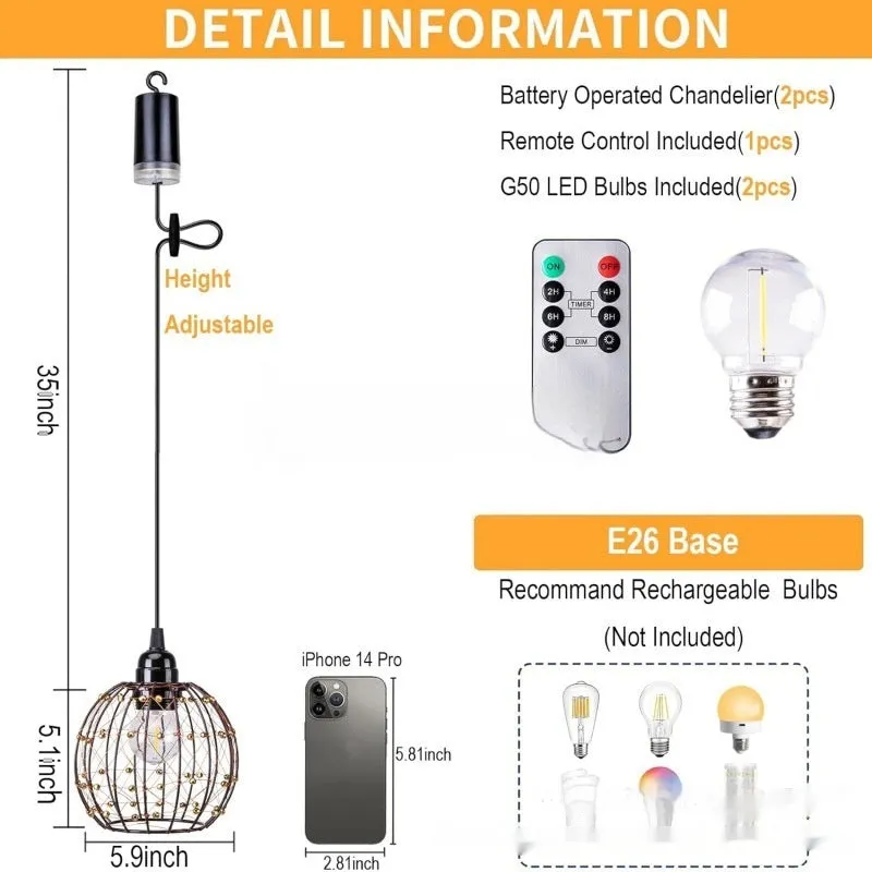 Outdoor waterproof camping LED chandelier with American style design for corridors and balconies