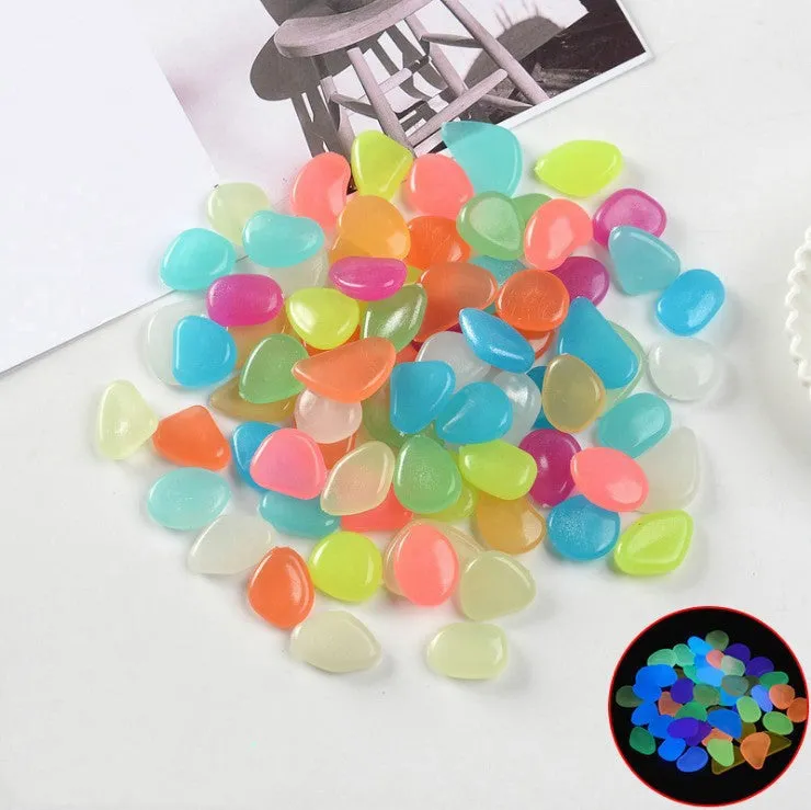 Mixed colour fluorescent luminous stones for aquarium and garden decoration