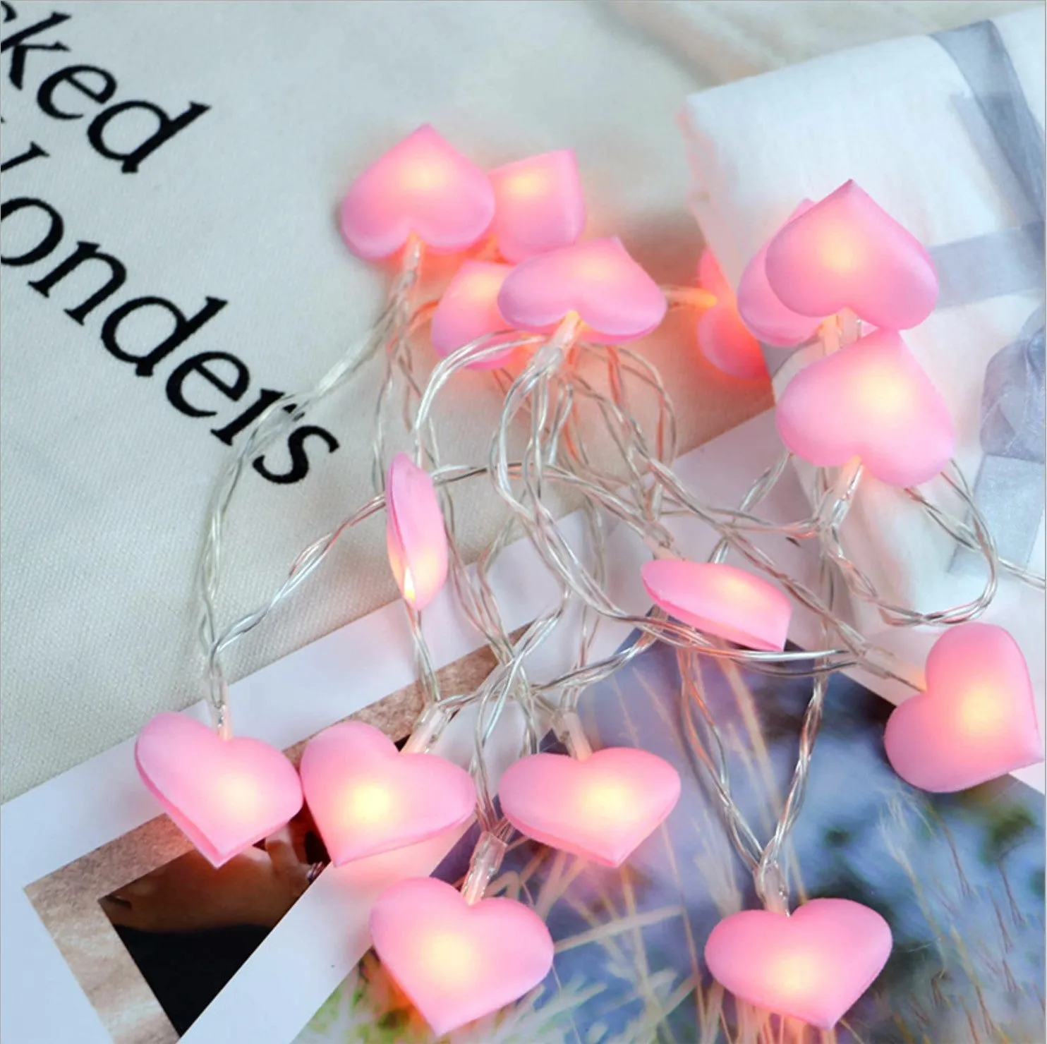 3 metre long pink and purple LED fairy string lights for bedroom decoration and event lighting