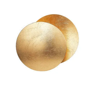 Round solar eclipse design wall lamp with iron construction in black and brass finish
