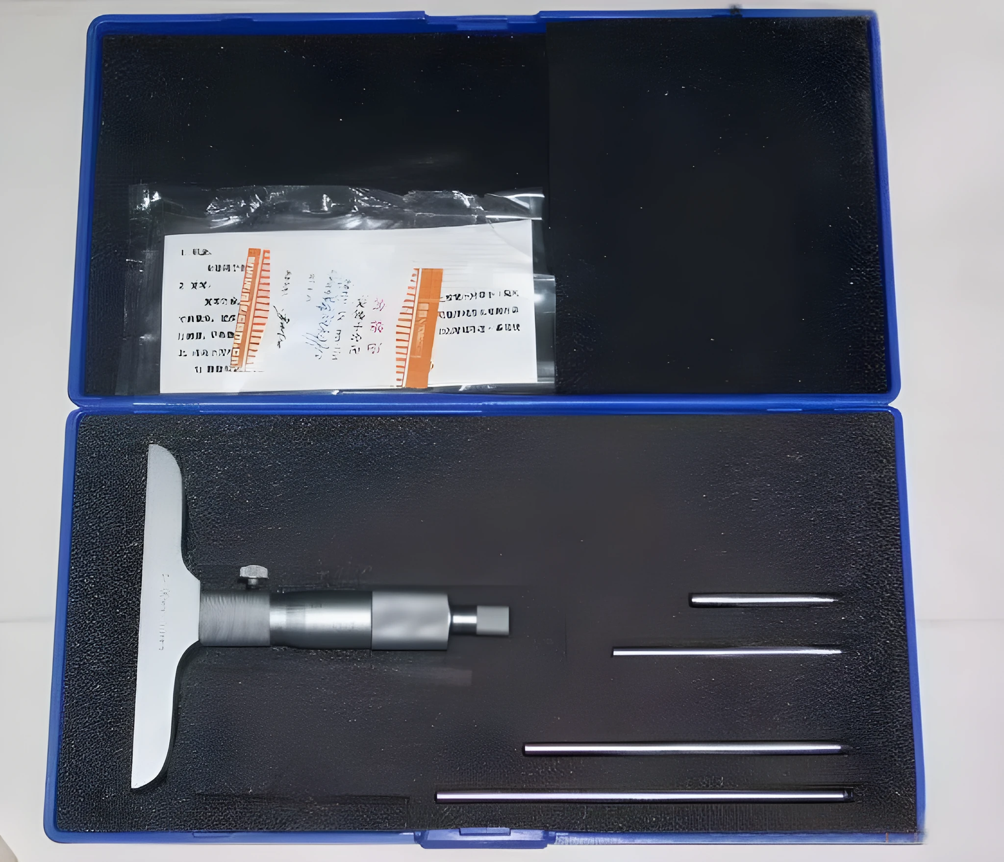 Depth micrometer measuring tool with 0-100 mm range and 0.01 μm resolution