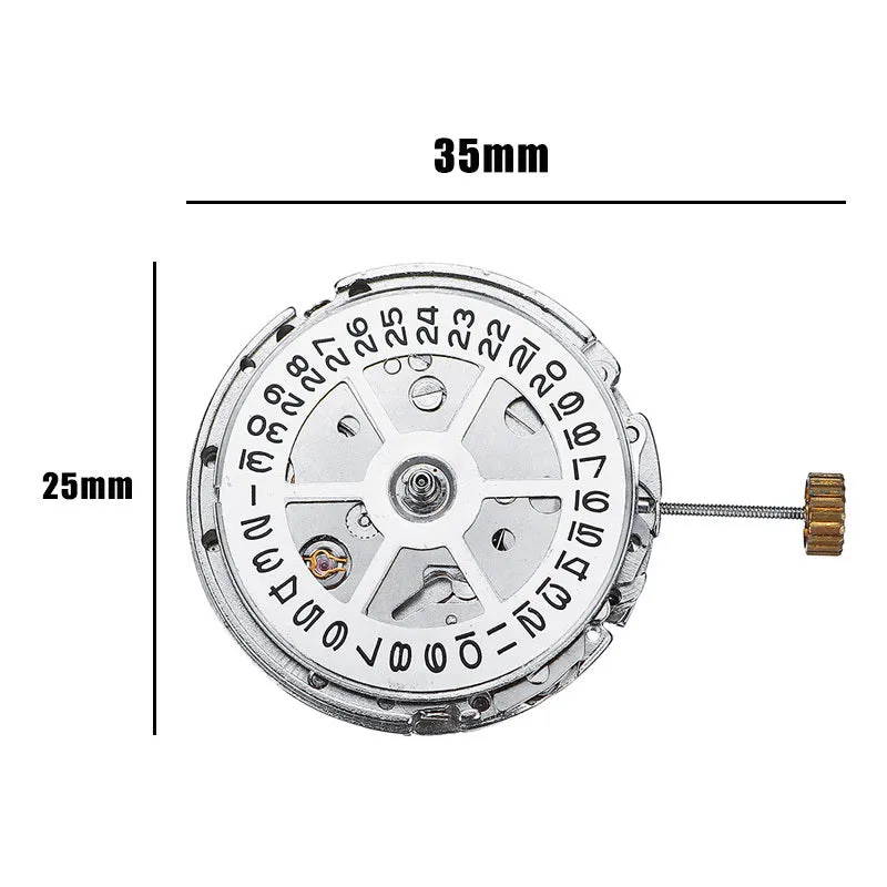 8215 automatic watch movement replacement with silver stainless steel construction