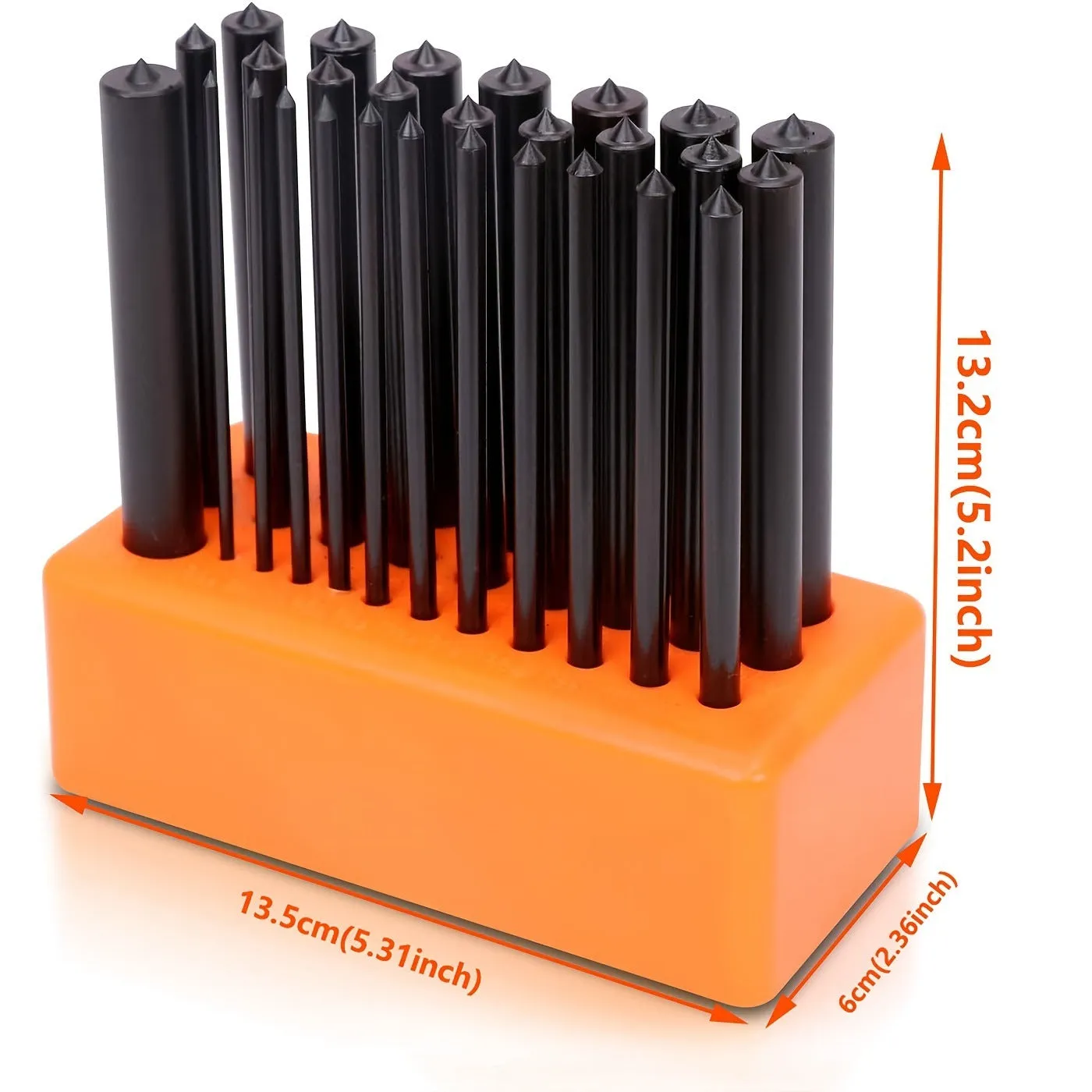 Orange alloy plastic punch needle tool with metal head for tufting textiles