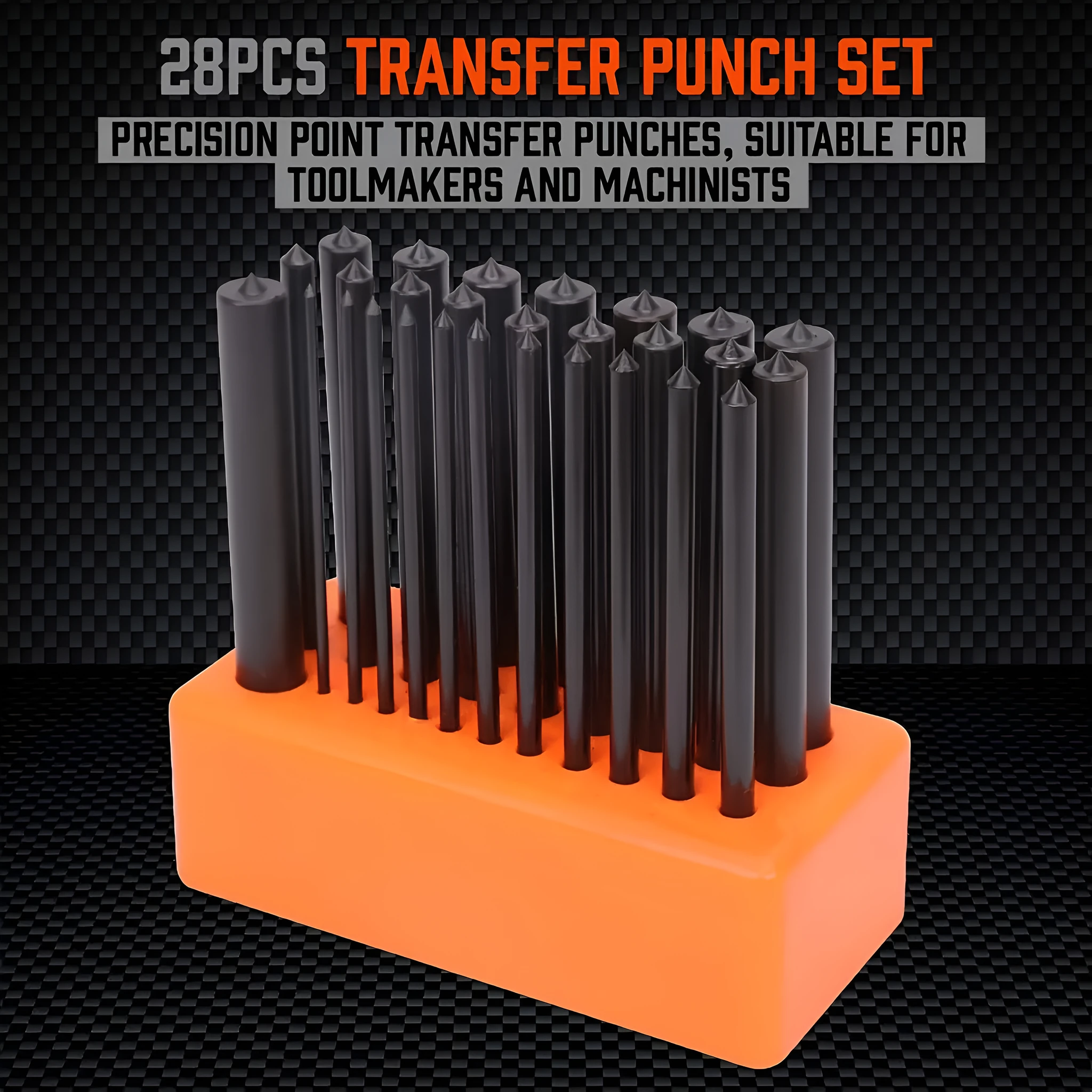 Orange alloy plastic punch needle tool with metal head for tufting textiles