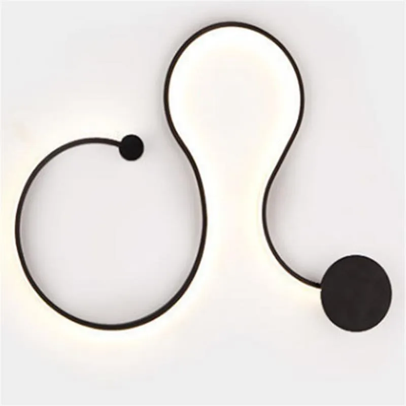 Black and white aluminium shade LED wall lamp in small, medium, large, and plus sizes