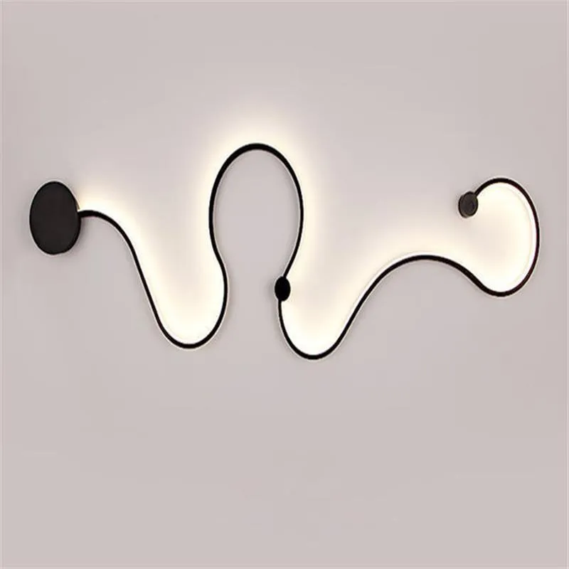 Black and white aluminium shade LED wall lamp in small, medium, large, and plus sizes