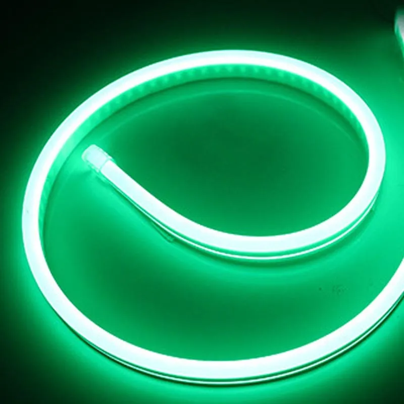 12V flexible silicone LED neon strip lighting on 100-metre reel showing five colour options