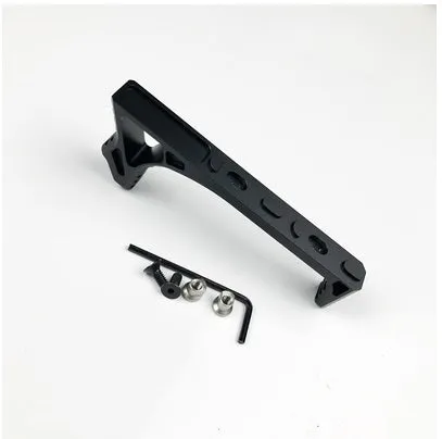 Aluminium hand stop accessory for M-LOK and KEY-MOD firearm handguards in black and red finishes