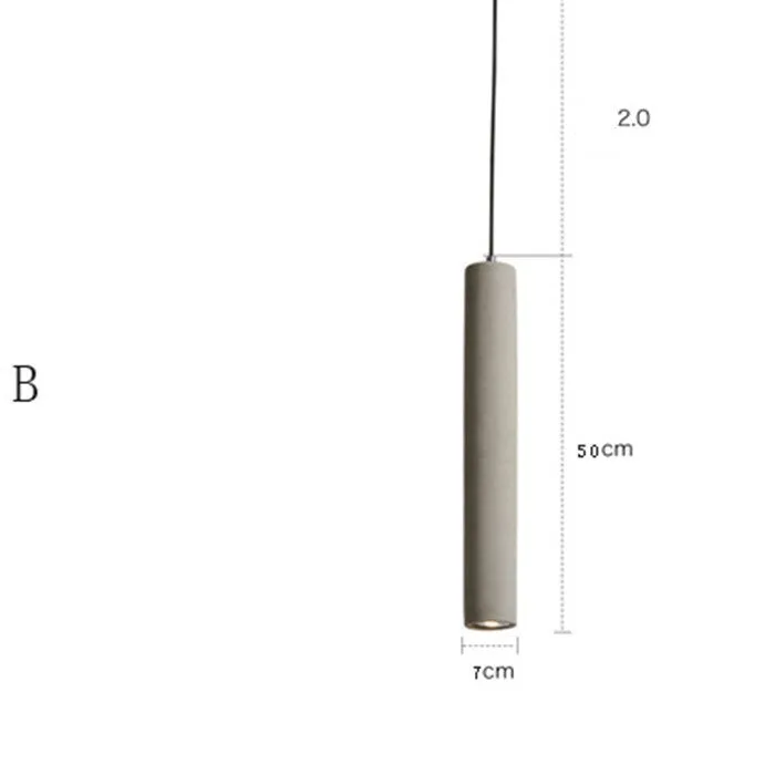 Marble chandelier with adjustable cable in one of four cement stick light styles