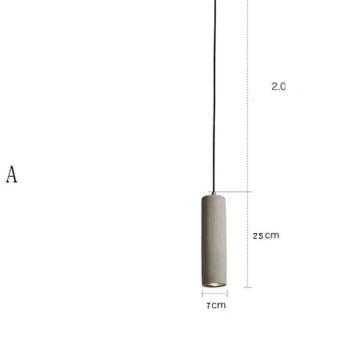 Marble chandelier with adjustable cable in one of four cement stick light styles