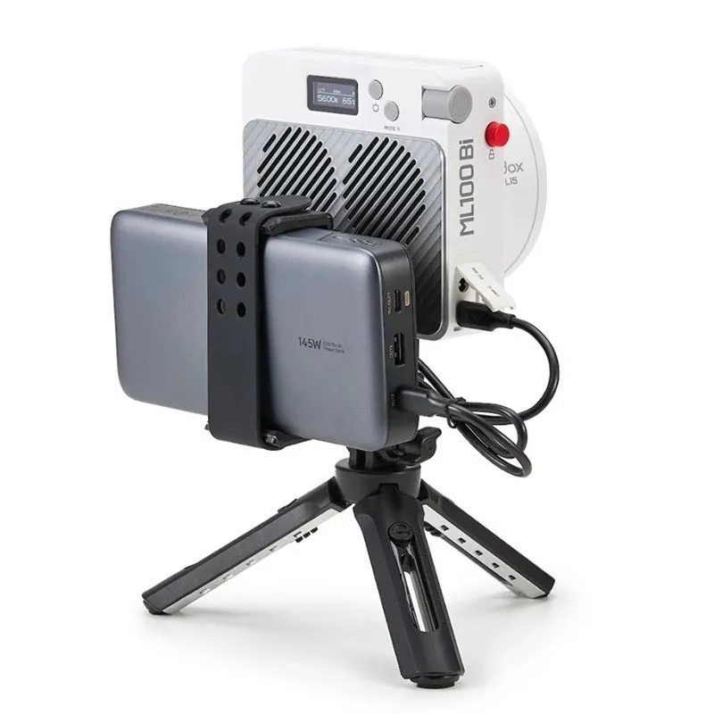 shenniu ML100Bi continuous LED video light with lenses and accessories on a table