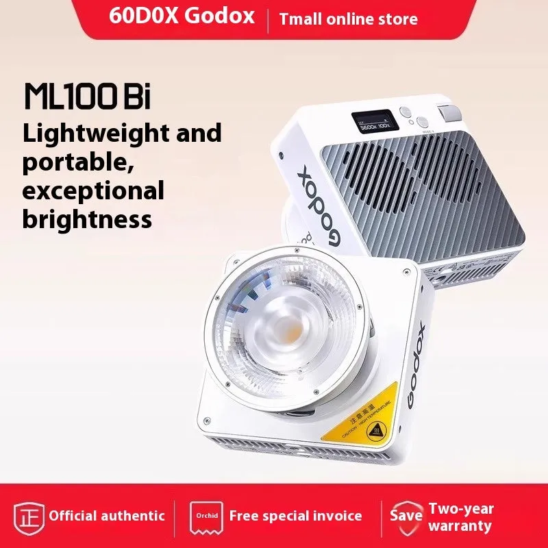 shenniu ML100Bi continuous LED video light with lenses and accessories on a table