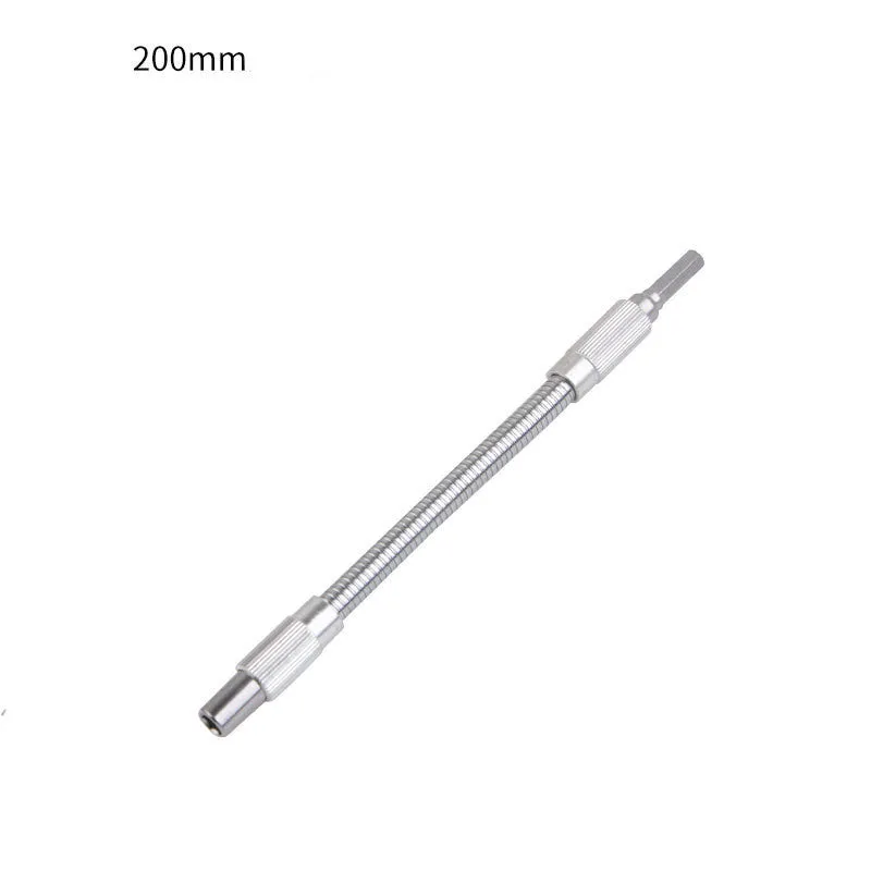 Silver metal flexible shaft attachment for cordless drills with 6.35mm shank diameter
