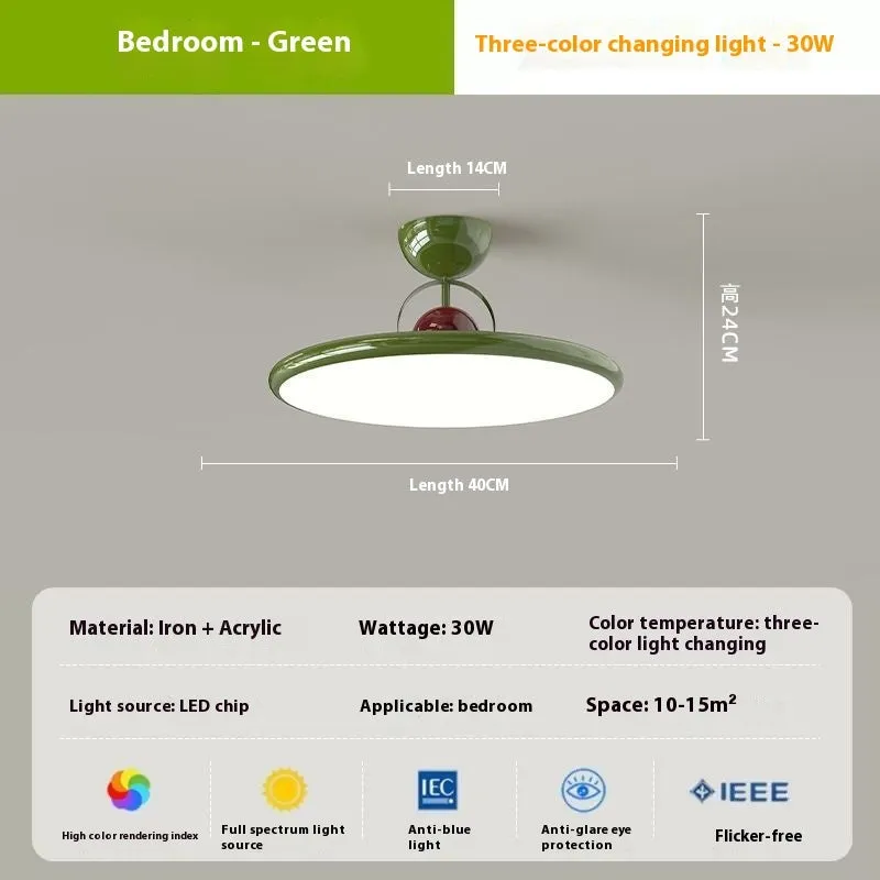 Modern Nordic ceiling light with full spectrum eye protection and smart dimming controls