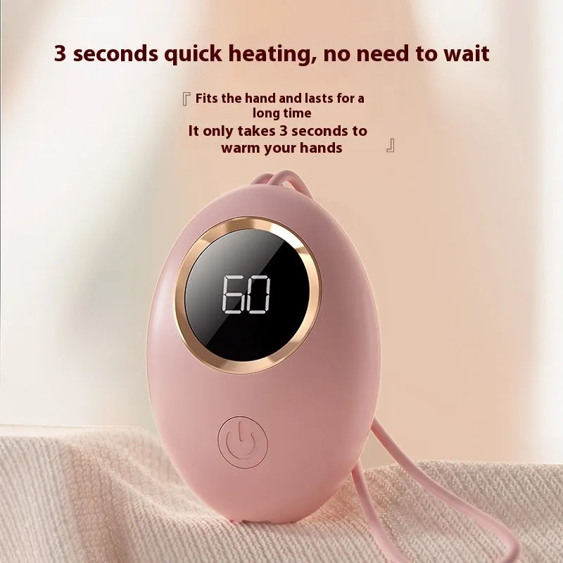 USB digital display hand warmer power bank in pink colour with aluminium heating technology