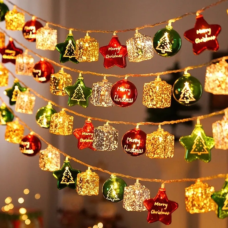 XINGX heart-shaped electroplated ball Christmas tree pendant lights in metallic colours