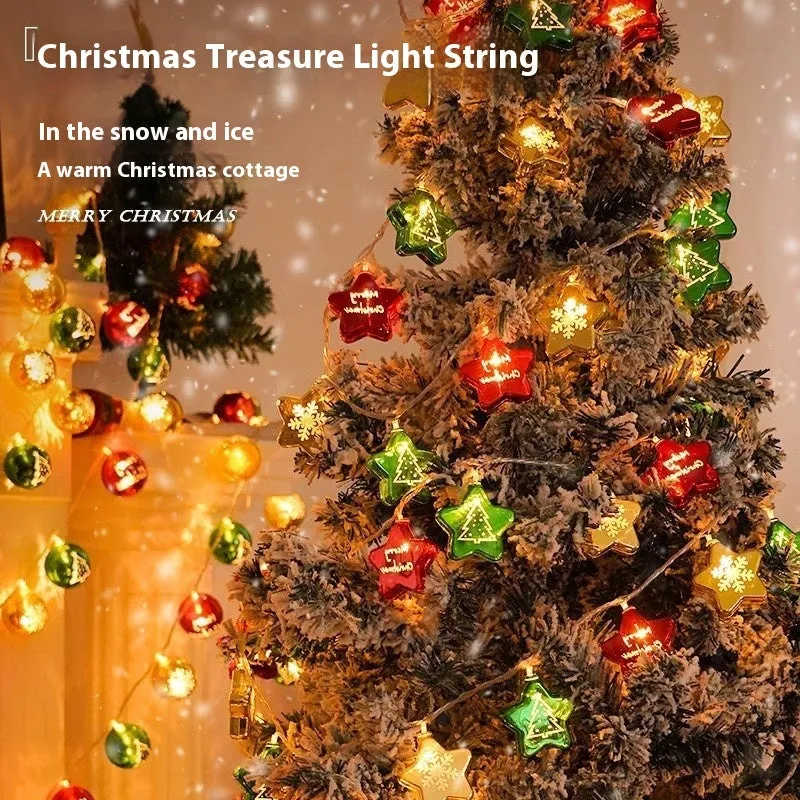 XINGX heart-shaped electroplated ball Christmas tree pendant lights in metallic colours