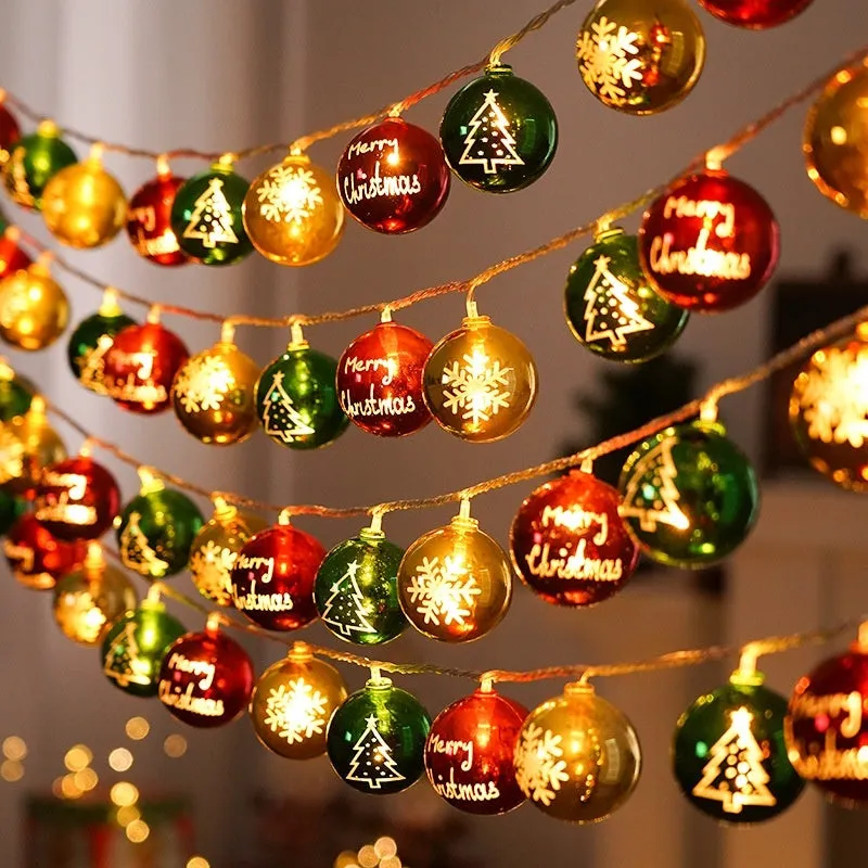 XINGX heart-shaped electroplated ball Christmas tree pendant lights in metallic colours