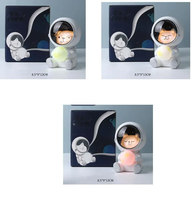Starry sky projection night light in cute resin animal shapes including a bear, powered by USB or batteries.