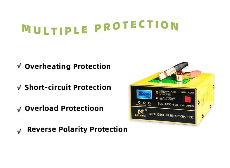 BT 168 12V and 24V automobile battery charger with American Standard plug.