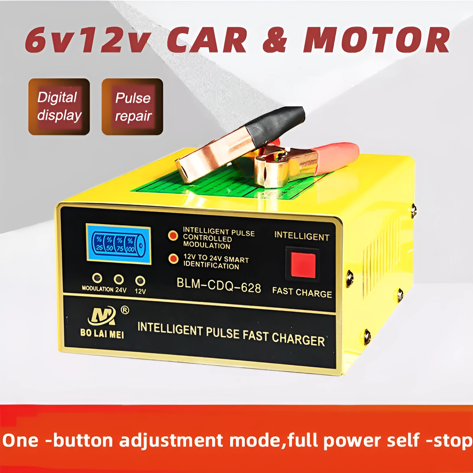 BT 168 12V and 24V automobile battery charger with American Standard plug.
