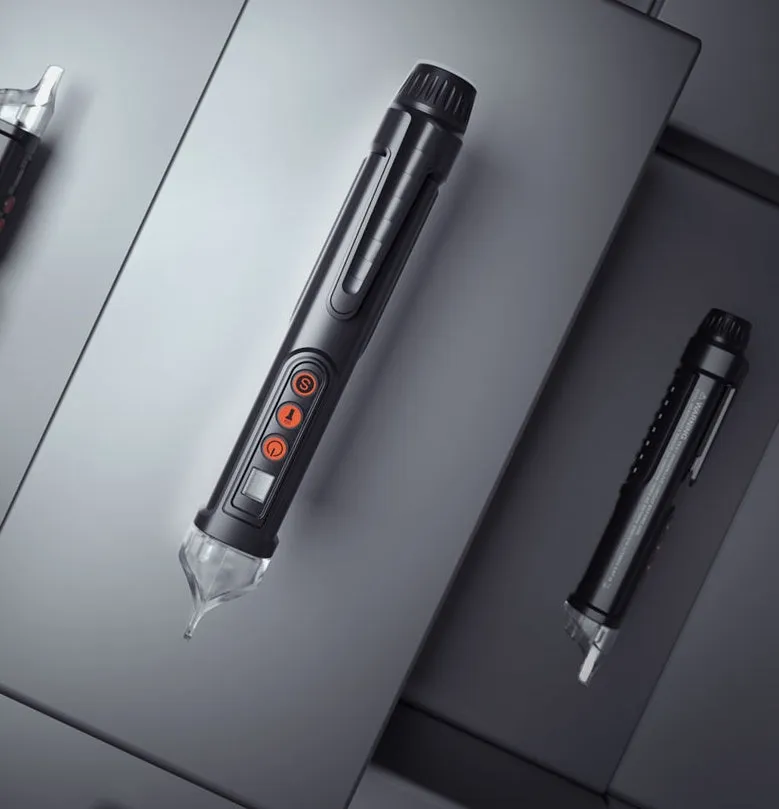 Intelligent checkpoint test pencil for electrical line detection with automatic shut-off