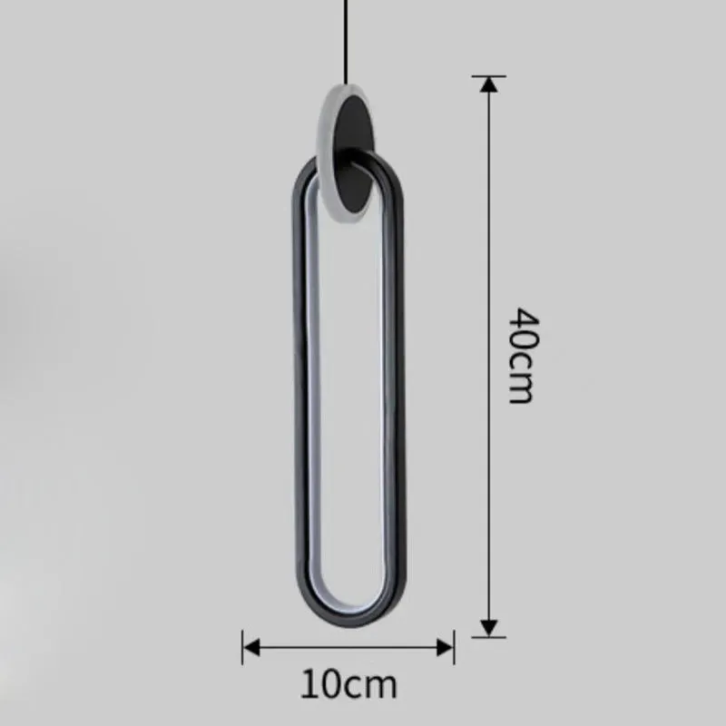 Nordic double ring pendant lamp in black with adjustable height for bedroom lighting